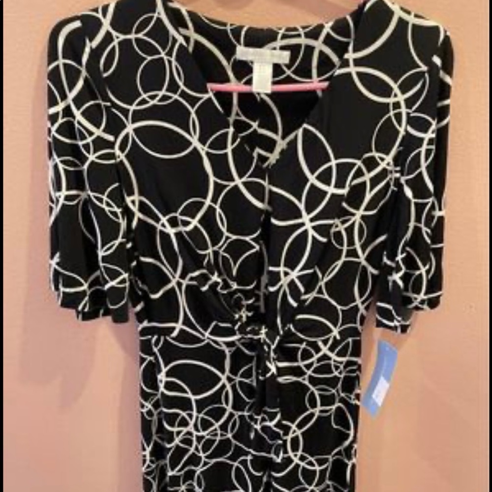 Printed Jersey Tie Front Dress - size 4